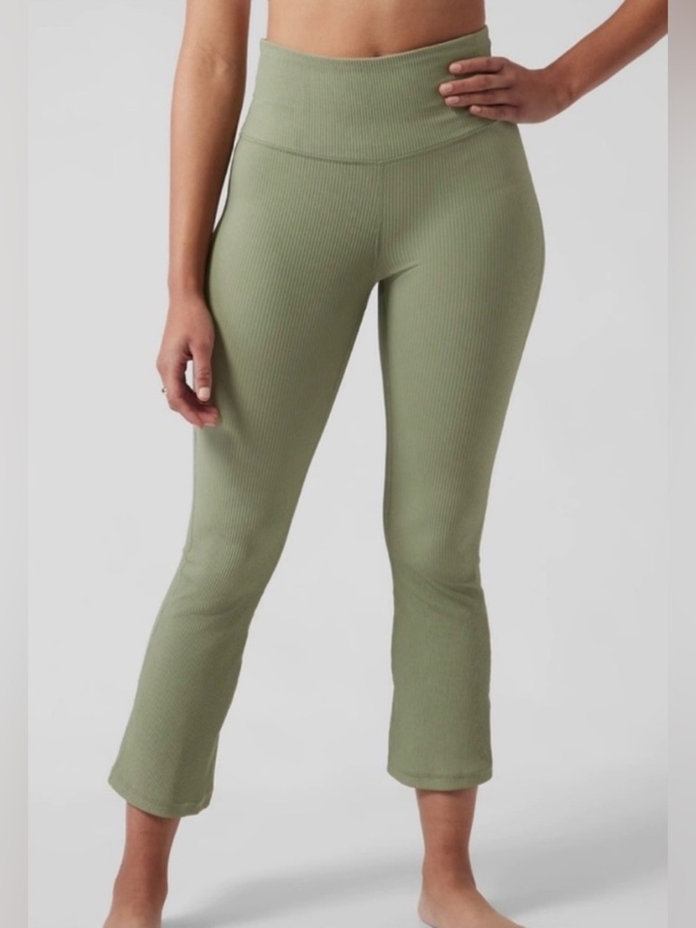 Athleta Elantion Rib Crop Flare Pants Green Size 1X